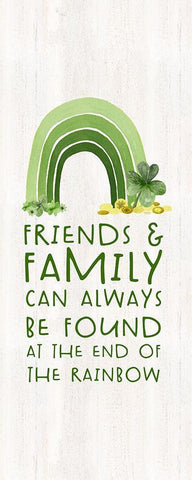 Shamrock  Rainbows vertical II-Friends and Family White Modern Wood Framed Art Print with Double Matting by Reed, Tara