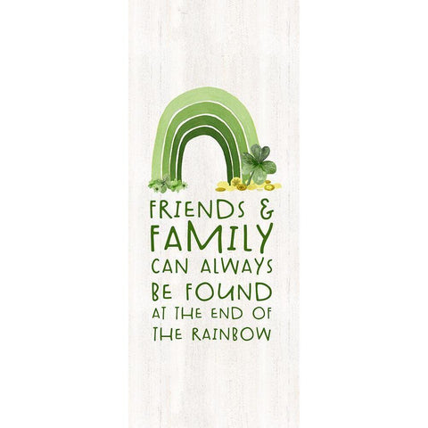 Shamrock  Rainbows vertical II-Friends and Family Black Modern Wood Framed Art Print with Double Matting by Reed, Tara