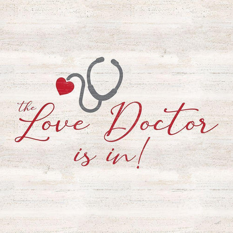 Valentines  sentiment II-Love Doctor Gold Ornate Wood Framed Art Print with Double Matting by Reed, Tara