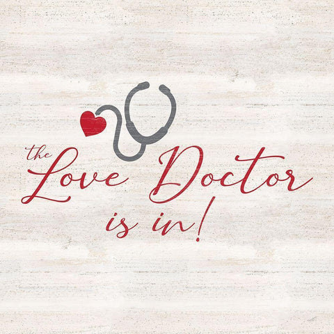 Valentines  sentiment II-Love Doctor Black Modern Wood Framed Art Print with Double Matting by Reed, Tara