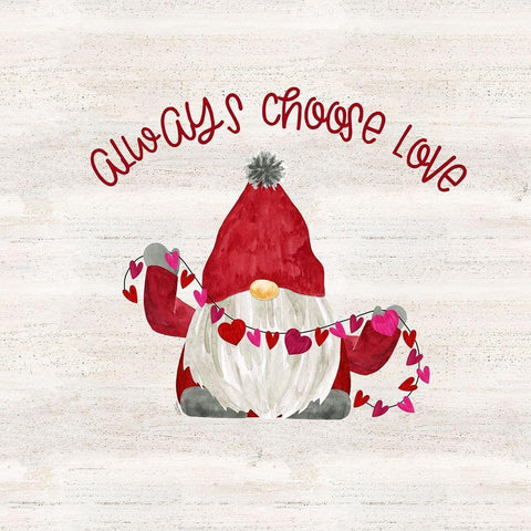 Valentine  Gnomes I-Choose Love Black Ornate Wood Framed Art Print with Double Matting by Reed, Tara
