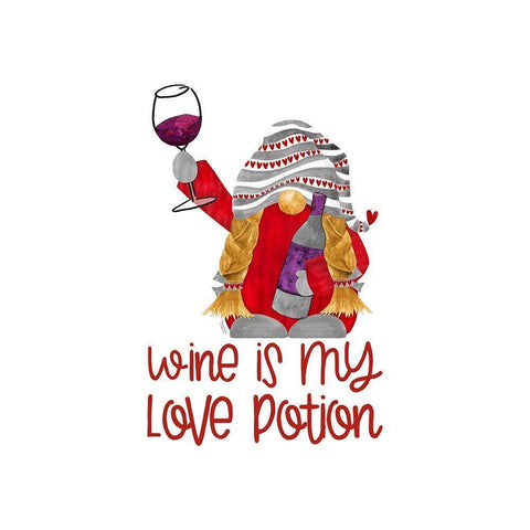 Valentine  Gnomes on white VI-Love Potion Black Modern Wood Framed Art Print by Reed, Tara