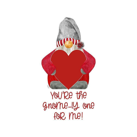 Valentine  Gnomes on white X-Gnomely One Black Modern Wood Framed Art Print by Reed, Tara