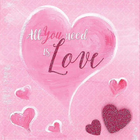 All You Need is Love Black Ornate Wood Framed Art Print with Double Matting by Lee C