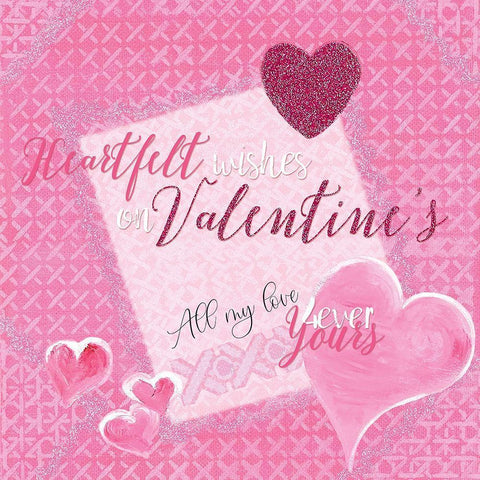 Heartfelt Wishes White Modern Wood Framed Art Print with Double Matting by Lee C