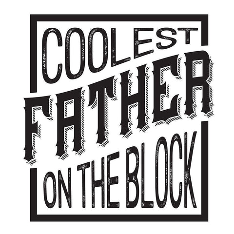 Fathers Day Sentiment II-Coolest Father Gold Ornate Wood Framed Art Print with Double Matting by Reed, Tara