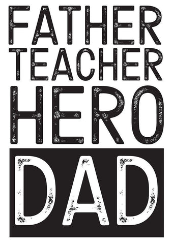 Fathers Day Sentiment portrait White Modern Wood Framed Art Print with Double Matting by Reed, Tara