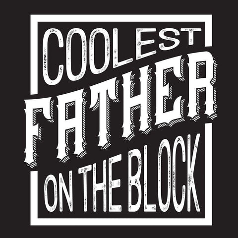 Fathers Day Sentiment black II-Coolest Father Gold Ornate Wood Framed Art Print with Double Matting by Reed, Tara