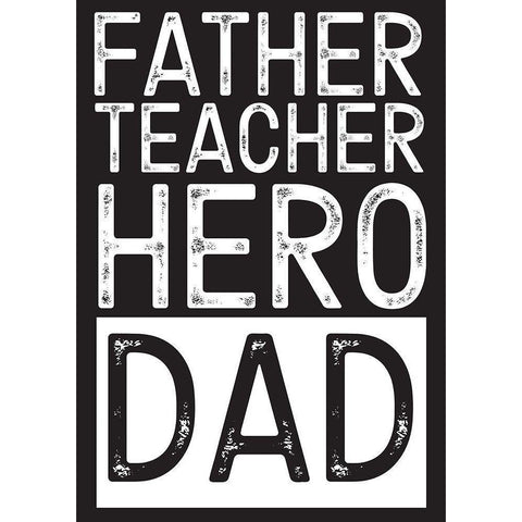 Fathers Day Sentiment portrait black Black Modern Wood Framed Art Print with Double Matting by Reed, Tara