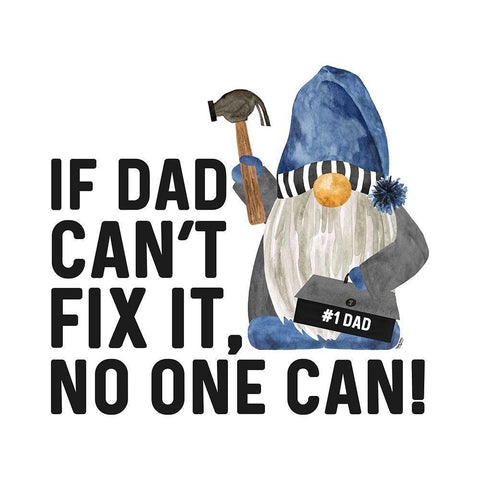 Fathers Day Gnome II-Fix It Black Modern Wood Framed Art Print with Double Matting by Reed, Tara