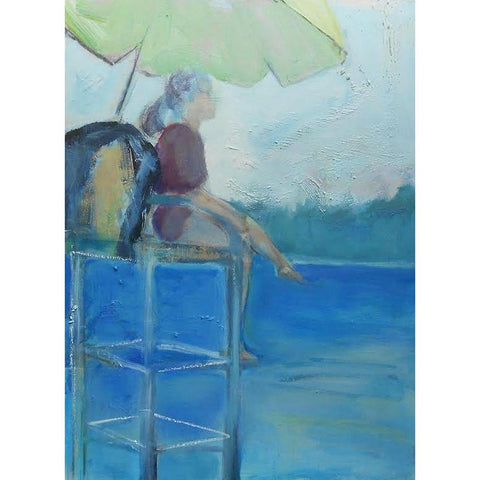 At the Lake White Modern Wood Framed Art Print by Marie, Susanne