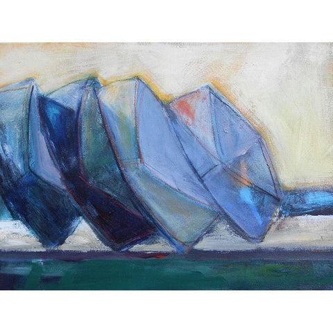 Boats Waiting Black Modern Wood Framed Art Print by Marie, Susanne