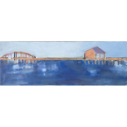 Bridge View White Modern Wood Framed Art Print by Marie, Susanne