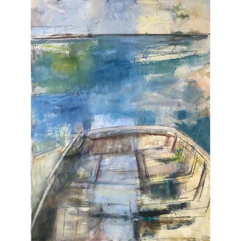 Last Ship White Modern Wood Framed Art Print by Marie, Susanne