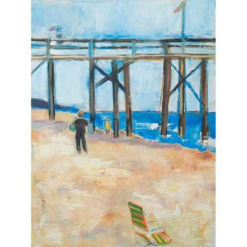 Under the Pier Black Modern Wood Framed Art Print with Double Matting by Marie, Susanne