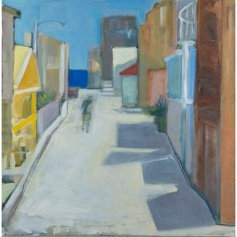 Alleyway White Modern Wood Framed Art Print by Marie, Susanne