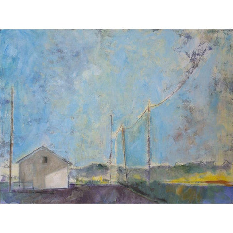 Blue Skies Black Modern Wood Framed Art Print with Double Matting by Marie, Susanne