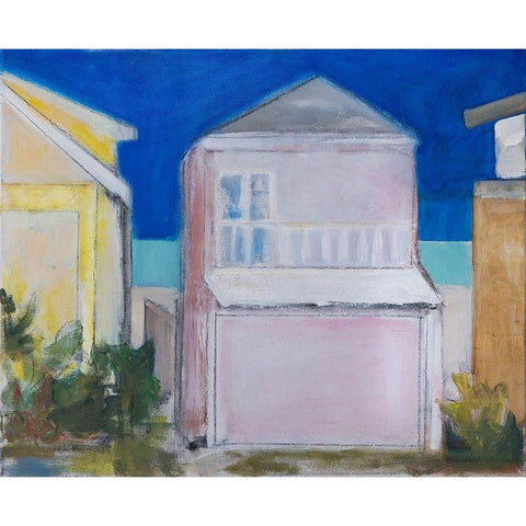 Coastal Streets White Modern Wood Framed Art Print by Marie, Susanne