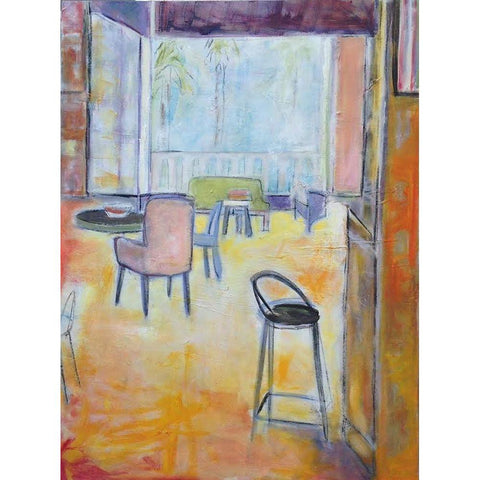 Sunroom Black Modern Wood Framed Art Print with Double Matting by Marie, Susanne