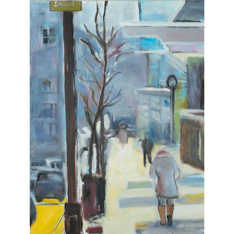 Winters Day Black Modern Wood Framed Art Print with Double Matting by Marie, Susanne
