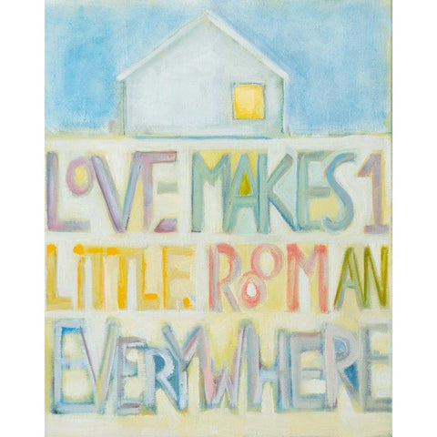 Love Makes White Modern Wood Framed Art Print by Marie, Susanne