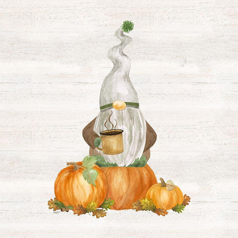 Fall Gnomes V White Modern Wood Framed Art Print by Reed, Tara