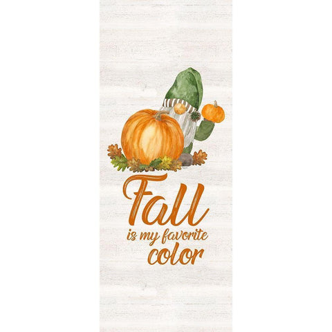 Fall Gnomes Sentiment vertical II-Favorite Color White Modern Wood Framed Art Print by Reed, Tara