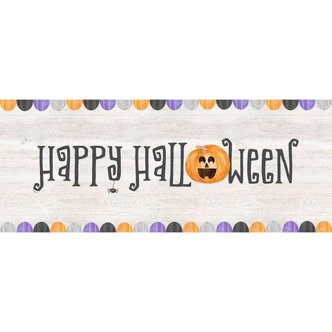 Sit a Spell Sentiment panel I-Happy Halloween White Modern Wood Framed Art Print by Reed, Tara