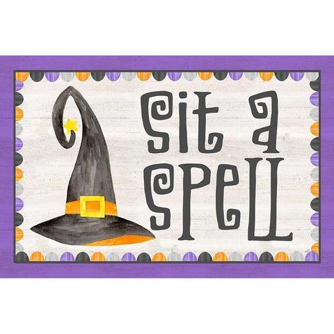 Sit a Spell Sentiment landscape III-Sit a Spell White Modern Wood Framed Art Print by Reed, Tara