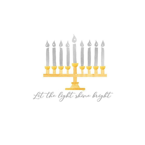 Hanukkah Lights portrait I-Light Shine Bright Gold Ornate Wood Framed Art Print with Double Matting by Reed, Tara