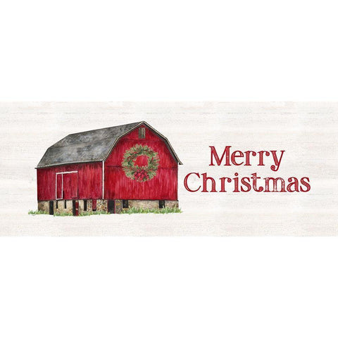 Christmas Barn panel III White Modern Wood Framed Art Print by Reed, Tara