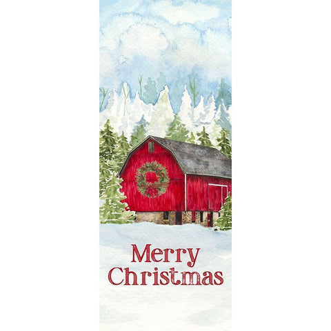 Christmas Barn vertical II White Modern Wood Framed Art Print by Reed, Tara