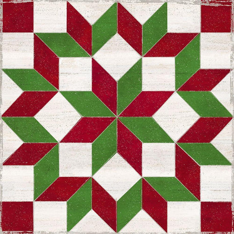 Christmas Quilt Block I White Modern Wood Framed Art Print by Reed, Tara