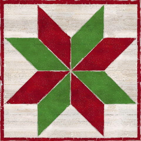 Christmas Quilt Block II White Modern Wood Framed Art Print by Reed, Tara