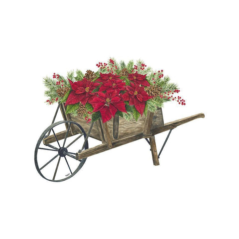 Home for the Holidays icon VI-Christmas Wheelbarrow Black Ornate Wood Framed Art Print with Double Matting by Reed, Tara