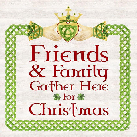 Irish Christmas III-Friends and Family Black Modern Wood Framed Art Print with Double Matting by Reed, Tara