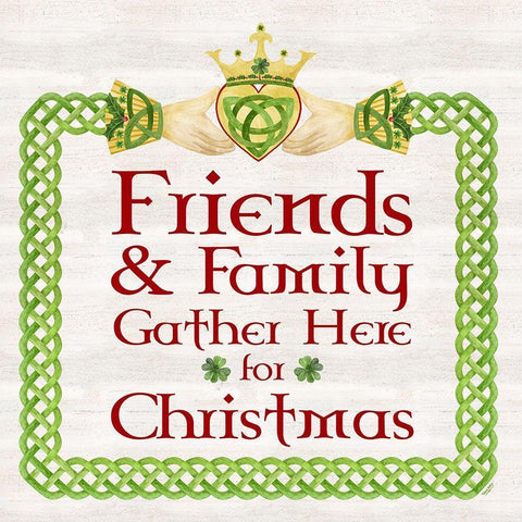 Irish Christmas III-Friends and Family Black Ornate Wood Framed Art Print with Double Matting by Reed, Tara