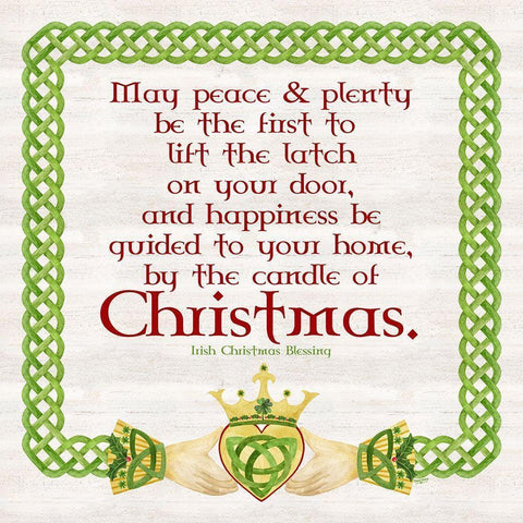 Irish Christmas IV-Christmas Blessing Gold Ornate Wood Framed Art Print with Double Matting by Reed, Tara