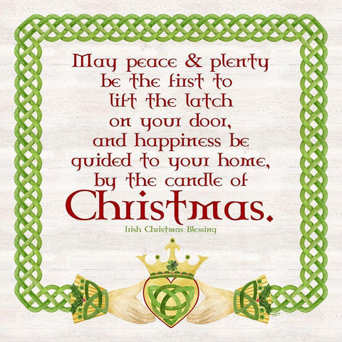 Irish Christmas IV-Christmas Blessing White Modern Wood Framed Art Print with Double Matting by Reed, Tara