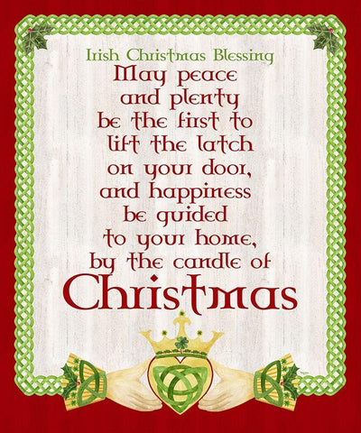 Irish Christmas portrait II-Christmas Blessing White Modern Wood Framed Art Print with Double Matting by Reed, Tara