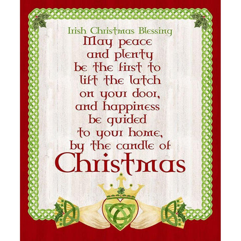 Irish Christmas portrait II-Christmas Blessing Black Modern Wood Framed Art Print with Double Matting by Reed, Tara