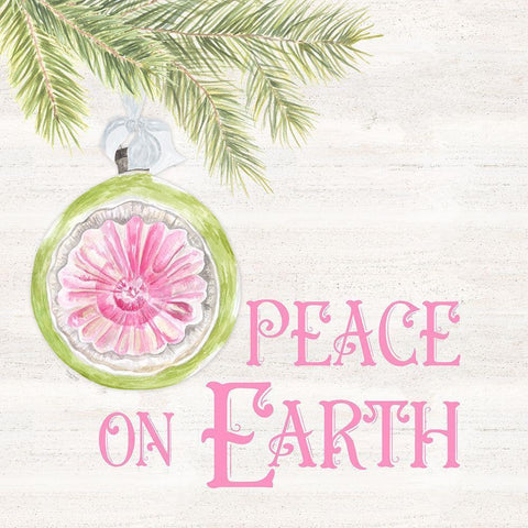 Vintage Christmas III-Peace on Earth Black Ornate Wood Framed Art Print with Double Matting by Reed, Tara