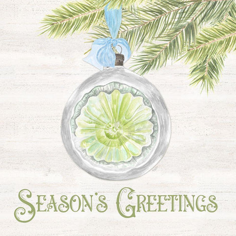 Vintage Christmas IV-Seasons Greetings White Modern Wood Framed Art Print with Double Matting by Reed, Tara