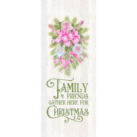 Vintage Christmas vertical I-Friends and Family Gold Ornate Wood Framed Art Print with Double Matting by Reed, Tara