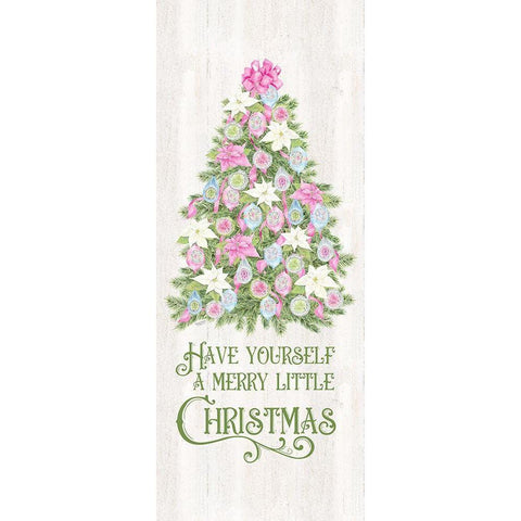 Vintage Christmas vertical II-Merry Christmas White Modern Wood Framed Art Print by Reed, Tara