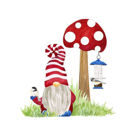 Gardening Gnomes III Gold Ornate Wood Framed Art Print with Double Matting by Reed, Tara