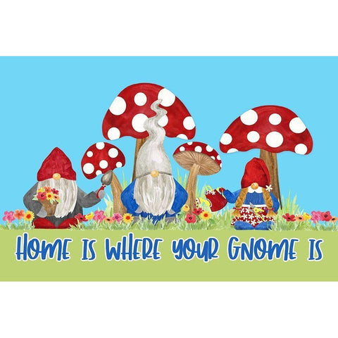 Gardening Gnomes landscape II-Home is White Modern Wood Framed Art Print by Reed, Tara