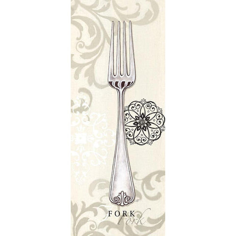 Fork White Modern Wood Framed Art Print by Coulter, Cynthia