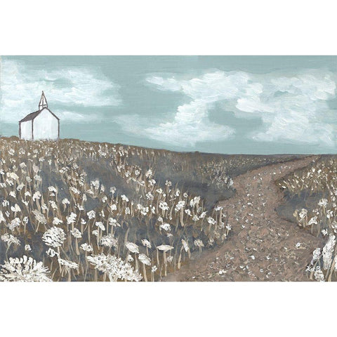 Church on the Hill Black Modern Wood Framed Art Print by Bryan, Kathleen