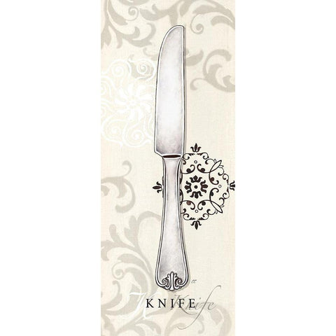 Knife White Modern Wood Framed Art Print by Coulter, Cynthia